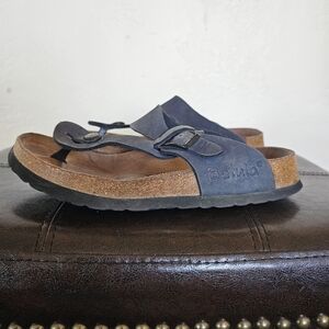 Birkenstock Betula Black Fip Flop Buckle Accent Boho Comfy Sandals‎ Sz L6